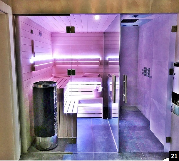 kabina prysznicowa sauna - zabudowa szklana