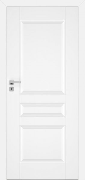 klasyczne drzwi do mieszkania w kamiency białe bez szyb dre Nestor 5