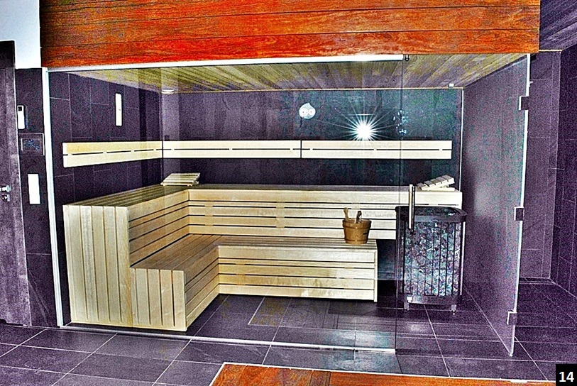 szyba prysznicowa z drzwiami - sauna